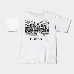 hobart line art illustration Kids T-Shirt